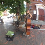 Buskers busking in Portsmouth